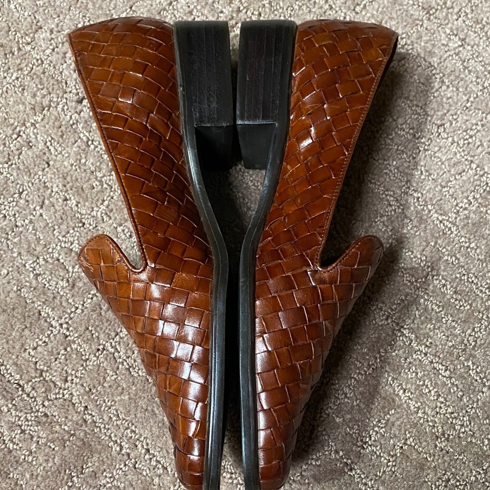 Bandolino Women’s Woven Leather Loafers in Rich Brown Luxury 7.5-8 - Picture 4 of 13